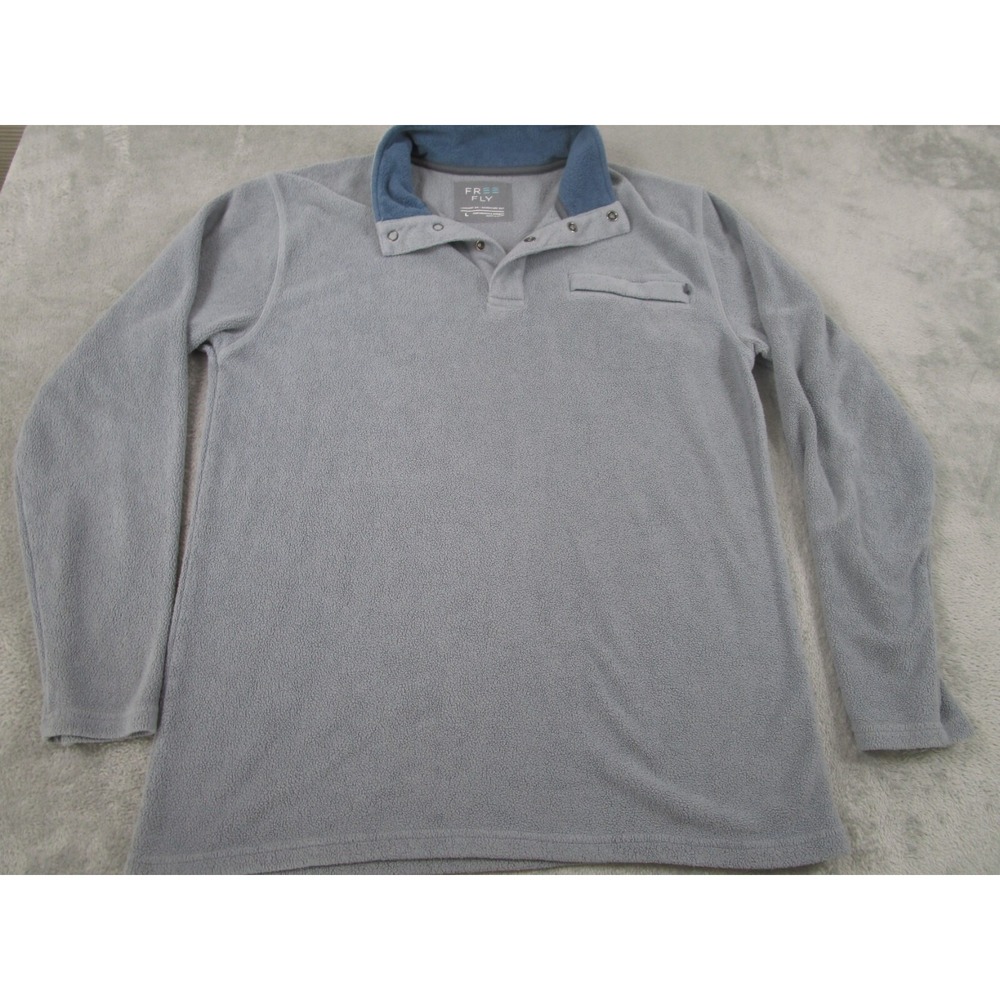 Free Fly Sweater Mens Large Gray Pullover Performance Bamboo Fleece‎ Comfort